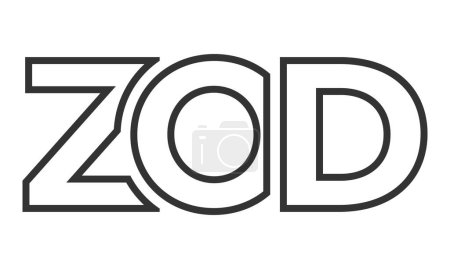 Plantilla de diseño de logotipo ZOD con texto en negrita fuerte y moderno. Logotipo vectorial inicial basado en tipografía simple y mínima. Identidad de empresa de moda.