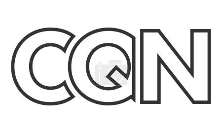 Ilustración de Plantilla de diseño de logotipo CQN con texto en negrita fuerte y moderno. Logotipo vectorial inicial basado en tipografía simple y mínima. Identidad de empresa de moda. - Imagen libre de derechos