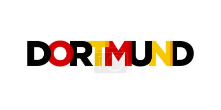 Dortmund Deutschland, diseño de ilustración vectorial moderno y creativo con la ciudad de Alemania para pancartas de viaje, carteles, web y postales.