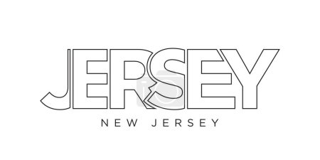 Illustration for Jersey , New Jersey, USA typography slogan design. America logo with graphic city lettering for print and web products. - Royalty Free Image