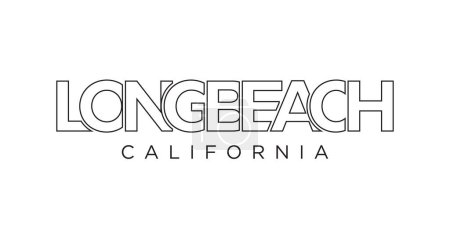 Long Beach, California, USA typography slogan design. America logo with graphic city lettering for print and web products.