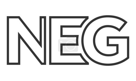 NEG Logo-Design-Vorlage mit starkem und modernem fettem Text. Initial basierte Vektorlogos mit einfacher und minimaler Typografie. Trendige Unternehmensidentität.