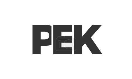 Ilustración de Plantilla de diseño de logotipo PEK con texto en negrita fuerte y moderno. Logotipo vectorial inicial basado en tipografía simple y mínima. Identidad de empresa de moda. - Imagen libre de derechos