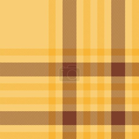Plaid check pattern in orange and red colors. Seamless fabric texture. Tartan textile print design.