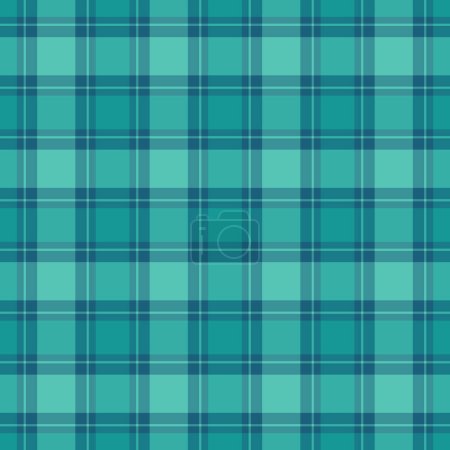 Illustration for Pattern texture check of textile background fabric with a seamless plaid vector tartan in cyan and teal colors. - Royalty Free Image