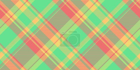 Bandanna texture background fabric, detailed tartan textile pattern. Woven vector plaid check seamless in green and red color.
