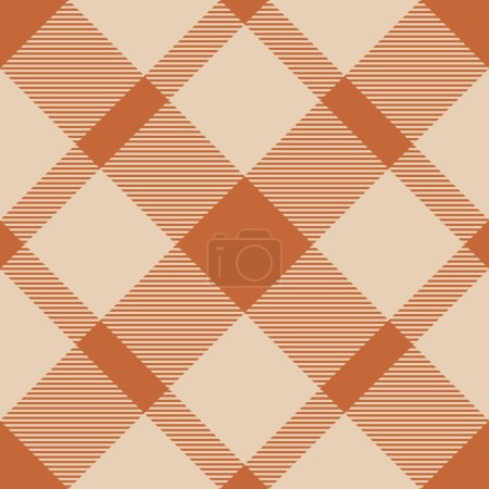 Illustration for Professional fabric vector tartan, horizon background pattern texture. Summer plaid textile seamless check in light and orange colors. - Royalty Free Image
