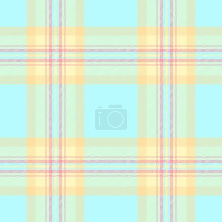 Illustration for Teenage texture plaid fabric, tee check textile seamless. Garment tartan vector pattern background in light and amber colors. - Royalty Free Image