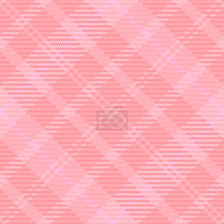 Illustration for Model check fabric plaid, printout vector background texture. Multicultural pattern seamless textile tartan in red and pink color. - Royalty Free Image