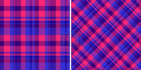 Illustration for Vector textile seamless of tartan plaid pattern with a texture fabric background check. Set in space colours for classic wardrobe essentials in timeless style. - Royalty Free Image