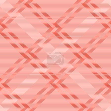 Illustration for Proud textile vector tartan, decor background pattern seamless. Victorian fabric texture plaid check in red and light color. - Royalty Free Image