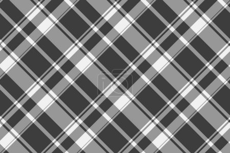 Illustration for Herringbone check textile fabric, new pattern seamless background. Checker texture tartan vector plaid in vintage gray and grey color. - Royalty Free Image