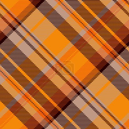 Illustration for Shop vector texture textile, colorful tartan background plaid. Kid pattern fabric check seamless in bright and orange color. - Royalty Free Image