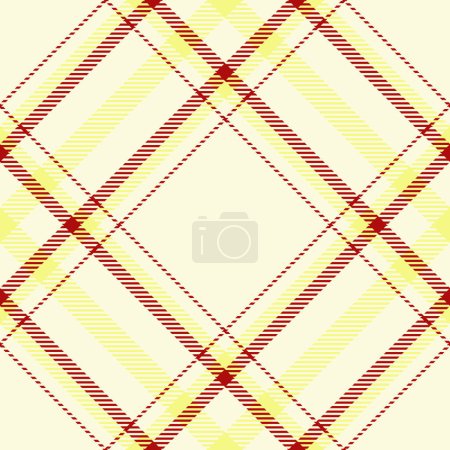 Illustration for Checker fabric texture background, doodle vector textile plaid. Masculine tartan seamless pattern check in light yellow and lime colors. - Royalty Free Image