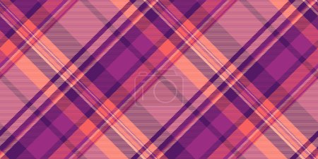 Illustration for Interior textile pattern background, youth vector tartan plaid. Herringbone texture seamless check fabric in red and pink color. - Royalty Free Image