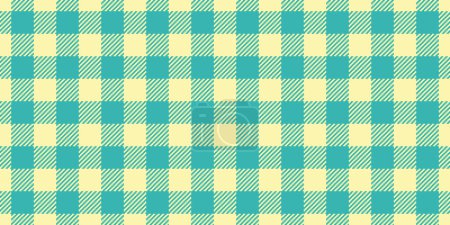 Illustration for Famous background seamless tartan, velvet fabric pattern texture. Identity vector textile check plaid in yellow and teal color. - Royalty Free Image