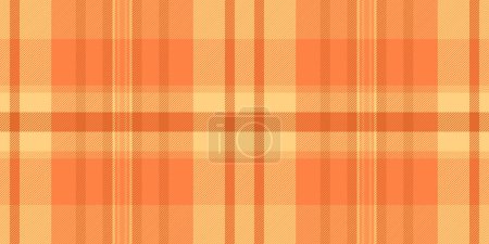 Illustration for Postcard fabric background seamless, new york texture pattern tartan. Print vector plaid check textile in orange and amber color. - Royalty Free Image