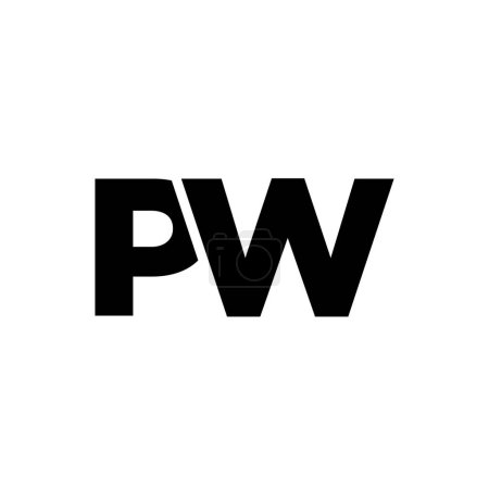 Lettre tendance P et W, modèle de conception de logo PW. Logotype initial à base de monogramme minimal pour l'identité de l'entreprise.
