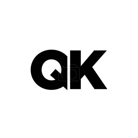 Ilustración de Letra de moda Q y K, plantilla de diseño de logotipo QK. Logotipo inicial monograma mínimo basado en la identidad de la empresa. - Imagen libre de derechos