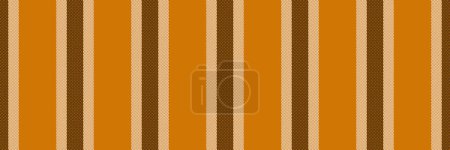Ilustración de Tela textil de rayas superficiales, líneas verticales de textura personalizable. Traje de fondo de patrón vectorial sin costuras en color naranja y blanco. - Imagen libre de derechos
