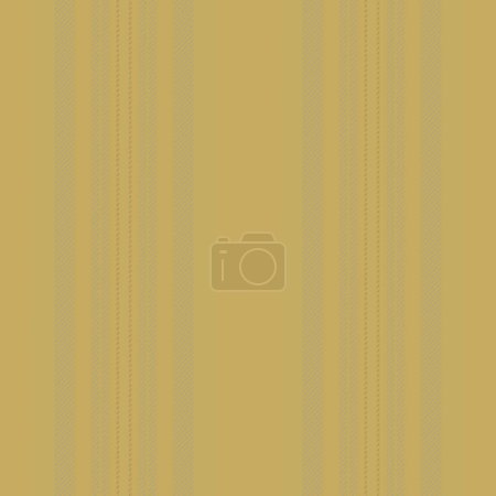 Illustration for Halftone fabric texture vertical, refresh textile stripe seamless. Cloth background pattern vector lines in amber and yellow colors. - Royalty Free Image