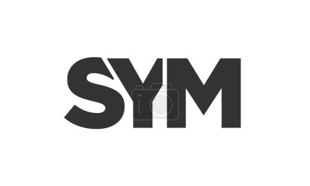 Plantilla de diseño de logotipo SYM con texto en negrita fuerte y moderno. Logotipo vectorial inicial basado en tipografía simple y mínima. Identidad de empresa de moda.