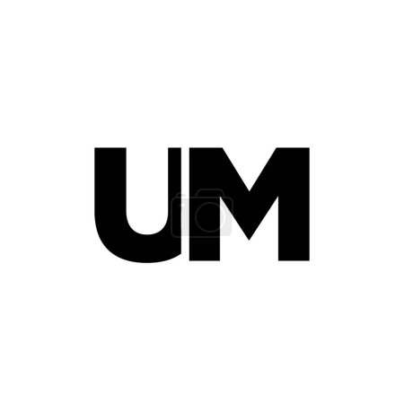 Lettre tendance U et M, modèle de conception de logo UM. Logotype initial à base de monogramme minimal pour l'identité de l'entreprise.