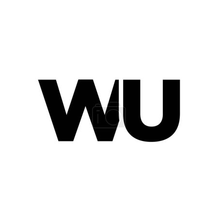 Trendy letter W and U, WU logo design template. Minimal monogram initial based logotype for company identity.