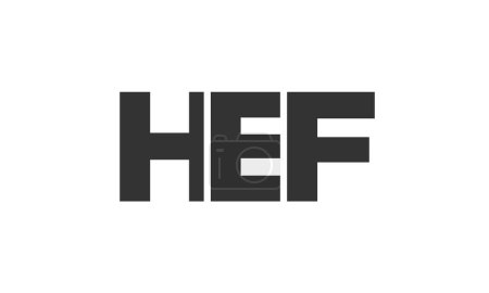 Ilustración de Plantilla de diseño de logotipo HEF con texto en negrita fuerte y moderno. Logotipo vectorial inicial basado en tipografía simple y mínima. Identidad de empresa de moda. - Imagen libre de derechos