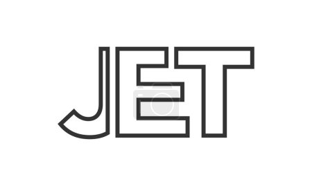 Ilustración de Plantilla de diseño de logo JET con texto fuerte y moderno en negrita. Logotipo vectorial inicial basado en tipografía simple y mínima. Identidad de empresa de moda. - Imagen libre de derechos