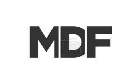 Plantilla de diseño de logotipo MDF con texto en negrita fuerte y moderno. Logotipo vectorial inicial basado en tipografía simple y mínima. Identidad de empresa de moda.