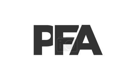 Ilustración de Plantilla de diseño de logotipo PFA con texto en negrita fuerte y moderno. Logotipo vectorial inicial basado en tipografía simple y mínima. Identidad de empresa de moda. - Imagen libre de derechos