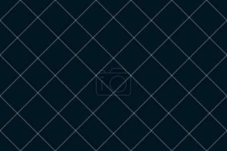 Illustration for Cultural vector background tartan, website check pattern fabric. Ornament plaid seamless textile texture in black and cyan colors. - Royalty Free Image