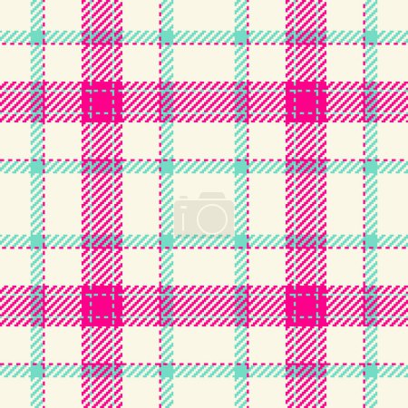 Illustration for Check plaid texture of fabric seamless textile with a pattern tartan vector background in old lace and bright colors. - Royalty Free Image
