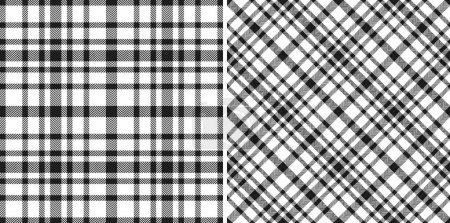 Illustration for Check tartan vector of pattern seamless plaid with a background textile fabric texture. Set in monochrome colors. Top fashion trends for the year. - Royalty Free Image