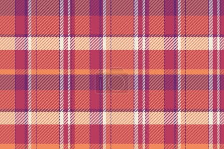 Grand check pattern fabric, royalty texture plaid seamless. Setting vector textile tartan background in orange and red color.