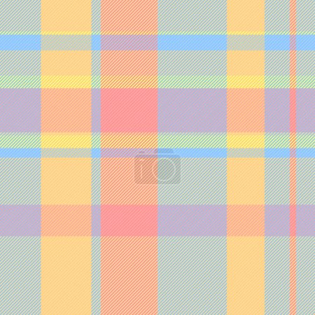 Bedding fabric texture plaid, pano pattern background tartan. Garment vector seamless textile check in amber and cyan color.