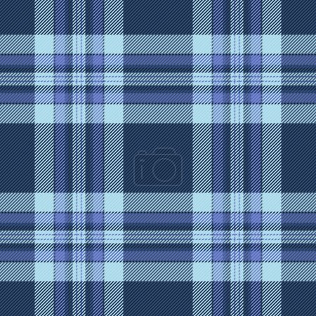 Motif d'arrière-plan sans couture de tissu textile tartan avec une texture vectorielle carreaux vérifier dans les couleurs bleu et clair.