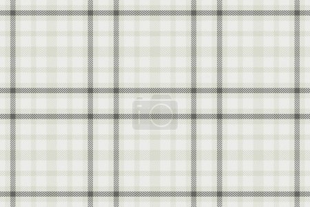 Illustration for Seamless texture vector of check pattern fabric with a plaid tartan textile background in white and medium gray colors. - Royalty Free Image