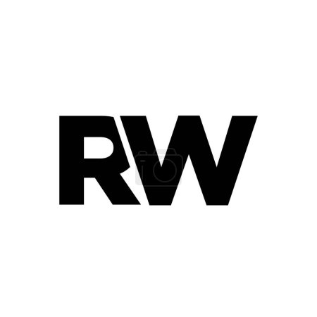 Ilustración de Letra de moda R y W, plantilla de diseño de logotipo RW. Logotipo inicial monograma mínimo basado en la identidad de la empresa. - Imagen libre de derechos