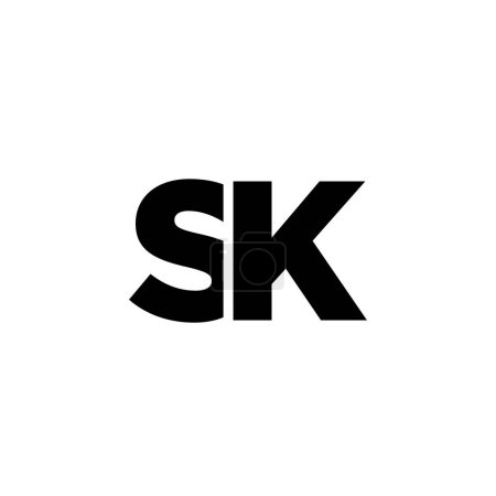 Ilustración de Letra de moda S y K, plantilla de diseño de logotipo SK. Logotipo inicial monograma mínimo basado en la identidad de la empresa. - Imagen libre de derechos