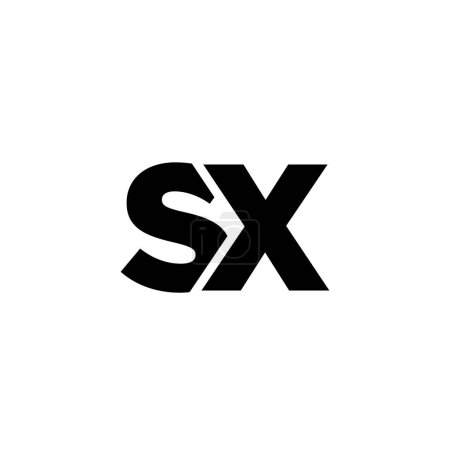 Ilustración de Letra de moda S y X, plantilla de diseño de logotipo SX. Logotipo inicial monograma mínimo basado en la identidad de la empresa. - Imagen libre de derechos