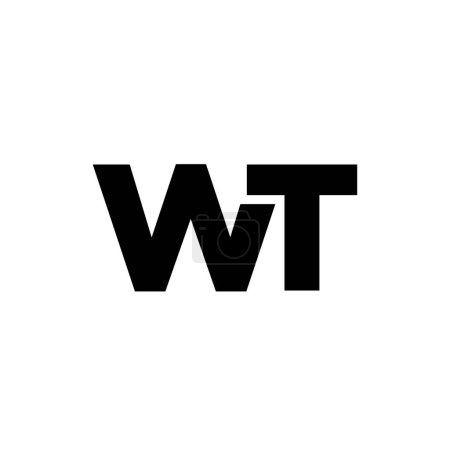 Trendy letter W and T, WT logo design template. Minimal monogram initial based logotype for company identity.