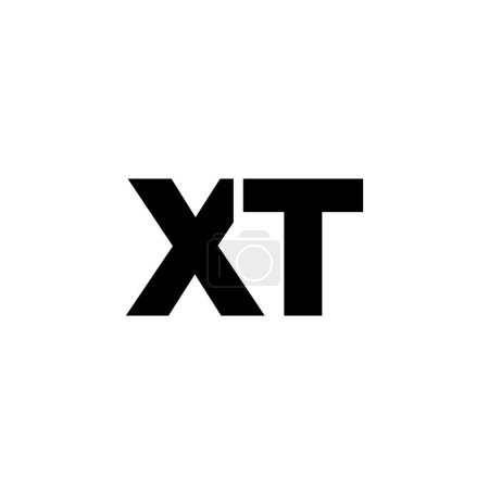Trendy letter X and T, XT logo design template. Minimal monogram initial based logotype for company identity.