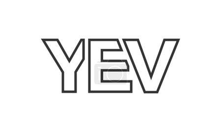 Ilustración de Plantilla de diseño de logotipo YEV con texto en negrita fuerte y moderno. Logotipo vectorial inicial basado en tipografía simple y mínima. Identidad de empresa de moda. - Imagen libre de derechos