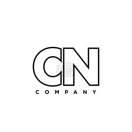 Ilustración de Letra de moda C y N, plantilla de diseño de logotipo CN. Logotipo inicial monograma mínimo basado en la identidad de la empresa. - Imagen libre de derechos