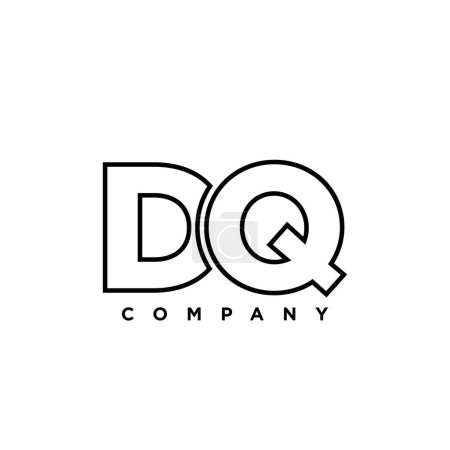 Trendy letter D and Q, DQ logo design template. Minimal monogram initial based logotype for company identity.