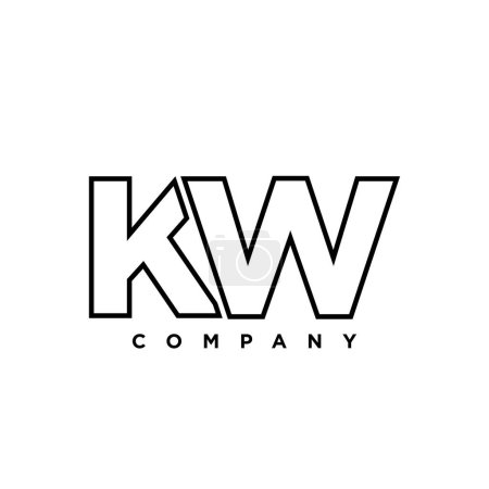 Lettre tendance K et W, modèle de conception de logo KW. Logotype initial à base de monogramme minimal pour l'identité de l'entreprise.