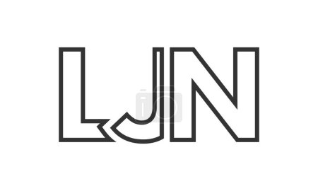 Ilustración de Plantilla de diseño de logotipo LJN con texto en negrita fuerte y moderno. Logotipo vectorial inicial basado en tipografía simple y mínima. Identidad de empresa de moda. - Imagen libre de derechos
