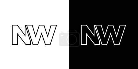 Trendy letter N and W, NW logo design template. Minimal monogram initial based logotype for company identity.